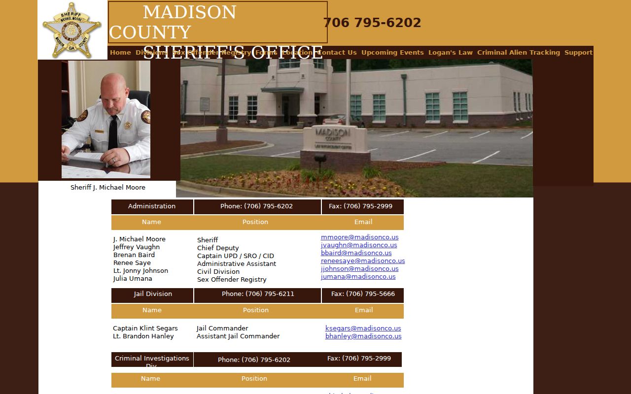 Madison County warrant lookup sheriff division contacts