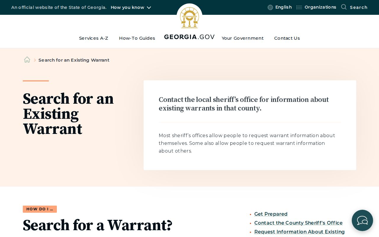 Georgia instructions for a Madison County bench warrant search