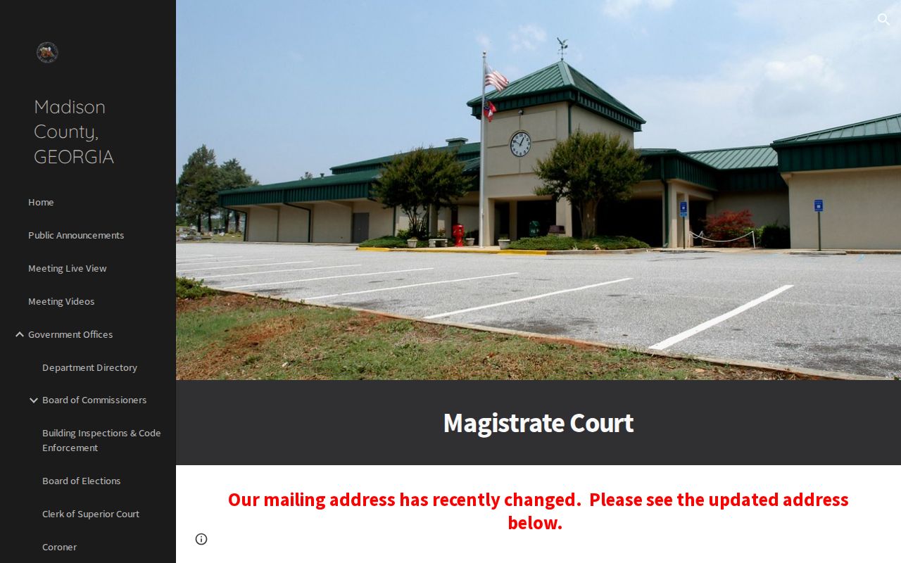 Madison County arrest warrant application jurisdiction page